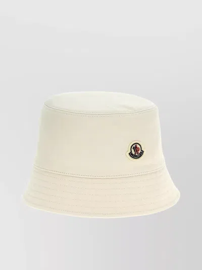 Moncler Brim Stitch Logo Patch Bucket Hat In Metallic