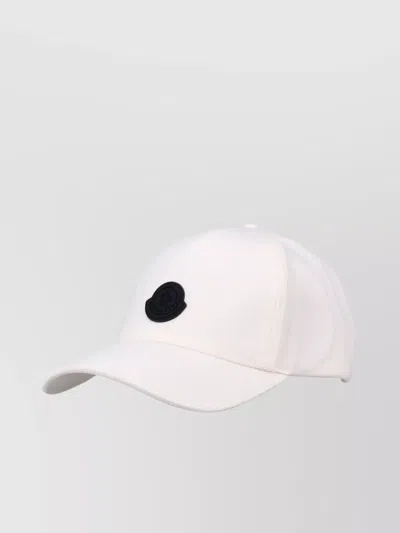 Moncler Brimmed Cap With Curved Brim In White
