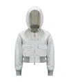Moncler Briseo Satin Bomber Jacket In Gray