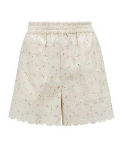 Moncler Broderie Anglaise Shorts In White