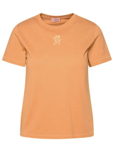 Moncler Bronze Cotton T-shirt In Orange