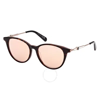 Moncler Bronze Oval Ladies Sunglasses Ml0226-f 56u 53 In Brown