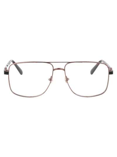 Moncler Bronzo Scuro Lucido Metal Glasses In 14a Grey
