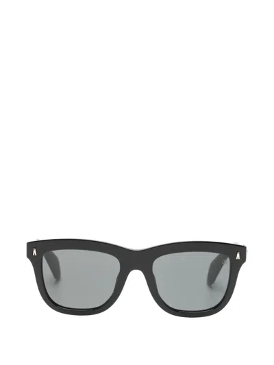 Moncler Bronzz Logo-plaque Rectangle-frame Sunglasses In Black