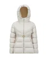 Moncler Brosse Belted Padded Jacket In White