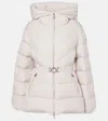 Moncler Brosse Belted Padded Jacket In White