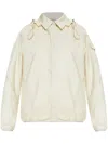 Moncler White Down Jacket With Logo Patch On The Sleeve In Tech Fabric Man In White