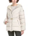 Moncler Brosse Belted Padded Jacket In White