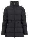 Moncler Quilted Jacket With High Collar And Pockets In Black