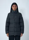 Moncler Down Jacket With Zip And Elastic Waist In Black