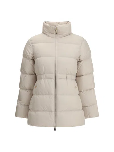 Moncler Womens Natural Brossette Quilted Shell-down Jacket In White