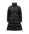 Moncler Brou Brushed Nylon Puffer Coat In Black