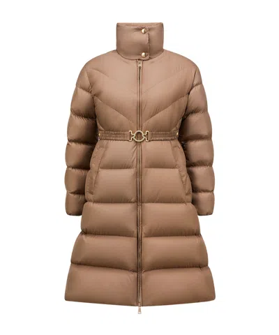 Moncler Brou Coat In Brown