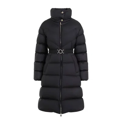 Moncler Brou Long Down Jacket In Black