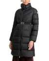 Moncler Brou Brushed Nylon Puffer Coat In Black