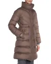 Moncler Brou Long Down Coat In Light Beige