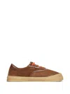 Moncler Luxe Suede Lace-up Sneakers For Women In Brown