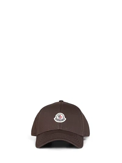 Moncler Brown Cotton Gabardine Baseball Cap