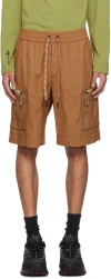 Moncler Brown Drawstring Shorts In Brown Ginger 271