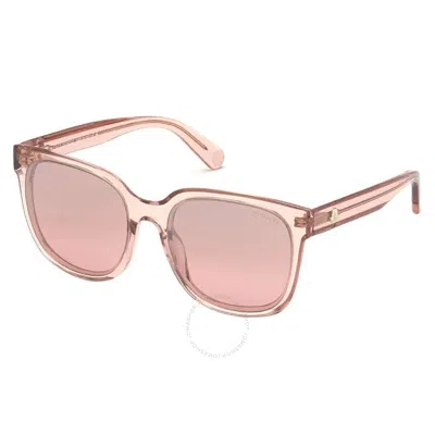 Moncler Brown Gradient Square Ladies Sunglasses Ml0198-f 72z 57 In Brown / Ink / Pink / Salmon