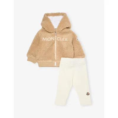 Moncler Babies' Brown Hooded Straight-leg Woven Tracksui