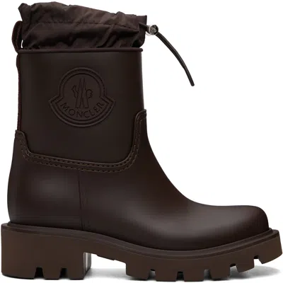 Moncler Brown Kickstream Rain Boots In 243