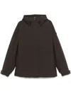 Moncler Brown Logo Patch Jacket In Brown