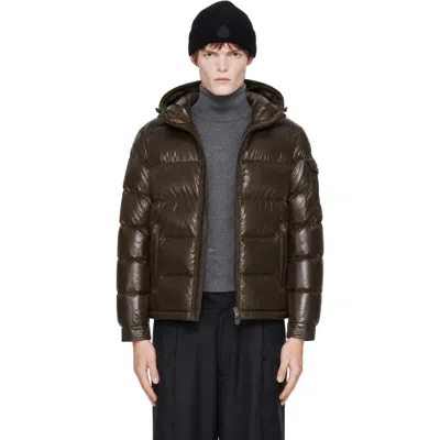 Moncler Brown Maya Hooded Short Down Jacket
