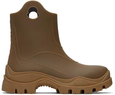 Moncler Brown Misty Rain Boots In 21n Oat