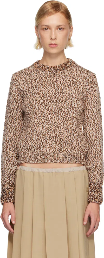 Moncler Brown Mouliné Wool Sweater