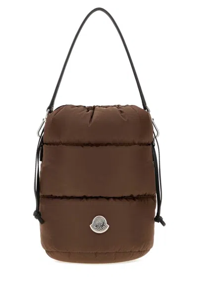 Moncler Brown Nylon Caradoc Bucket Handbag