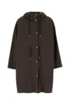 Moncler Nylon Parka Sainbel Drawstring Waist In Brown