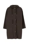 Moncler Nylon Parka Sainbel Drawstring Waist In Brown