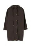 Moncler Nylon Parka Sainbel Drawstring Waist In Brown