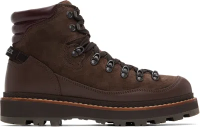 Moncler Brown Peka Trek Boots In 258 - Peat