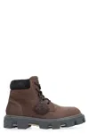 Moncler Peak City Lace-up Boots In Leather In Brown