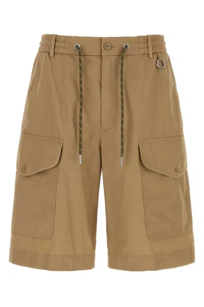 MONCLER MEN BROWN SOLID SHORTS, 32 LUXURY SHORTS FOR MEN DARVEYS