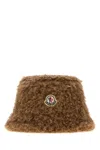 Moncler Brown Textured Logo Bucket Hat In Brown