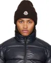 Moncler L And Cashmere Tricot Beanie Hat In Brown