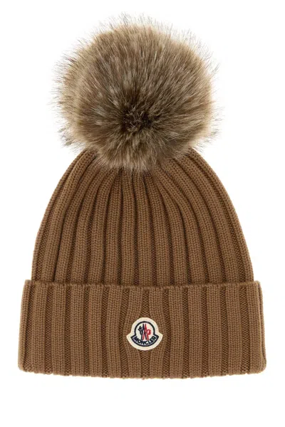 Moncler Brown Wool Beanie Hat