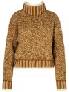 Moncler Brown Wool Blend Turtleneck Sweater In Brown