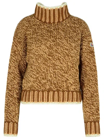 Moncler Brown Wool Blend Turtleneck Sweater