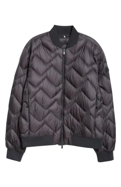 Moncler Brun Chevron Quilted Down Jacket In Black