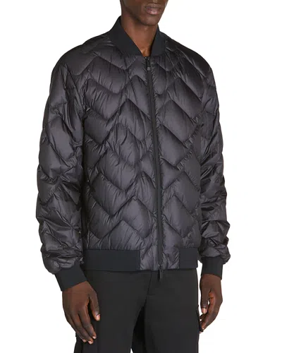 Moncler Men's Ubac Diagonal Quilt Bomber Jacket In Black