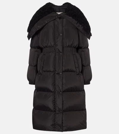 Moncler Bruneaux Belted Down Coat In Black
