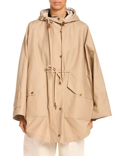 Moncler Brunnera Long Parka In Brown