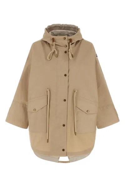 Moncler Brunnera Parka Hood Drawstring Cuffs Pockets In Nude