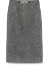 Moncler Brushed-effect Midi Skirt In 935 Grey