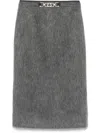 Moncler Brushed-effect Midi Skirt In Grey