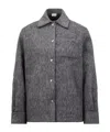 Moncler Fuzzy Shirt Jacket In Gray